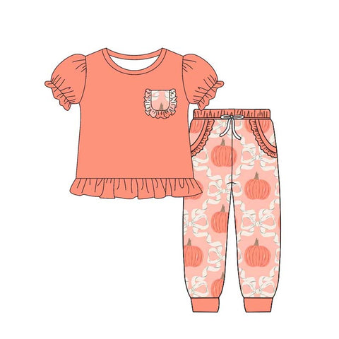 Preorder 05.18 GSPO2021 Pumpkin Bows Orange Girls Set