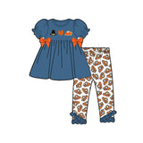 Preorder Samples GSPO2028 Embroidery Thanksgiving Day Turkey Girls Set