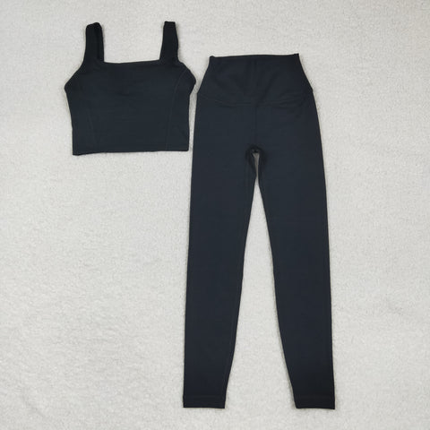 US Warehouse GSPO2037 Active Wear Sports Black Women Adult's Yoga Clothes