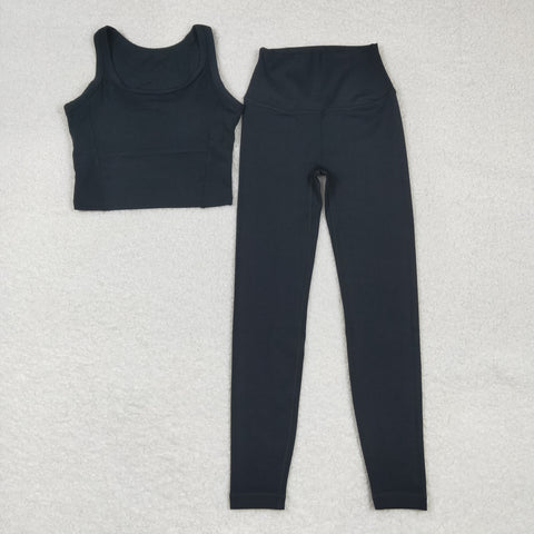 US Warehouse GSPO2039 Active Wear Sports Black Women Adult's Yoga Clothes