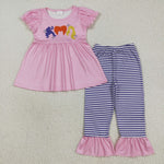 GSPO2043 Halloween Cartoon Purple Girls Set