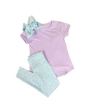 Preorder Samples GSPO2067 Flower Floral Purple Yoga Girls Set