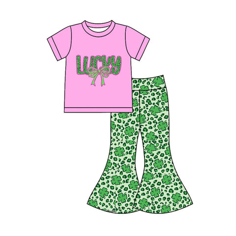 Preorder 10.23 MOQ 5 pcs GSPO2104 Lucky Leopard Green Girls Set