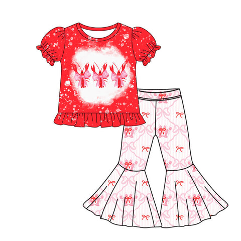 Preorder 10.23 MOQ 5 pcs GSPO2105 Crawfish Bows Red Girls Set