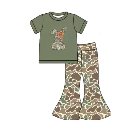Preorder 10.28 MOQ 5 pcs GSPO2110 Easter Rabbit Bunny Camo Girls Set