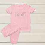 Preorder Samples GSPO2117 Embroidery Easter Bunny Rabbit Pink Girls Set
