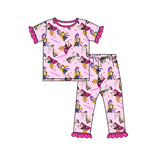 Preorder Samples GSPO2121 Cartoon Hot Pink Girls Pajamas Set