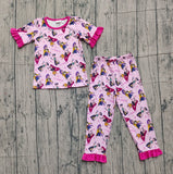 Preorder Samples GSPO2121 Cartoon Hot Pink Girls Pajamas Set