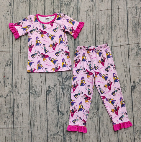 Preorder Samples GSPO2121 Cartoon Hot Pink Girls Pajamas Set