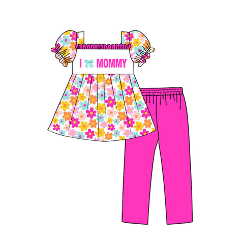 Preorder 11.30 MOQ 5 pcs GSPO2157 I Love Mommy Flower Girls Set