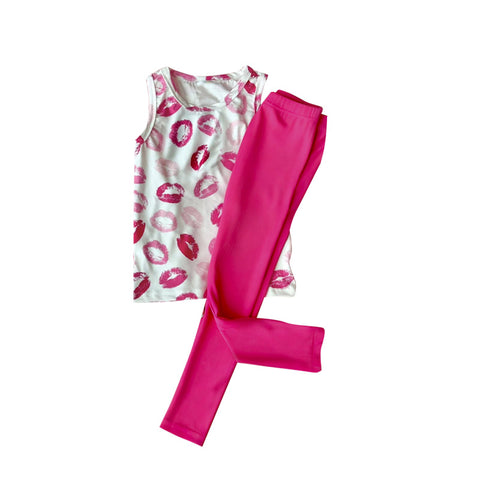 Preorder 12.05 MOQ 5 pcs GSPO2191 Valentine's Day Lips Pink Girls Set