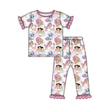 Preorder Samples GSPO2248 Cartoon Hot Pink Girls Pajamas Set
