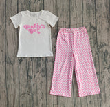 Preorder Samples GSPO2257 Daddy's Girl Pink Plaid Girls Set
