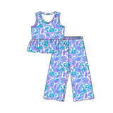 Preorder MOQ 5 Pcs Each Style Summer Colorful Flower Plaid Girls Outfits