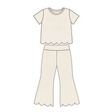 Preorder MOQ 5 Pcs Each Color Colorful Solid Color Scallop Edge Girls Outfits