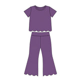 Preorder MOQ 5 Pcs Each Color Colorful Solid Color Scallop Edge Girls Outfits