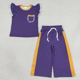 GSPO2366 Purple Color Dots Cute Girls Set