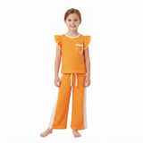 GSPO2367 Orange Color Dots Cute Girls Set