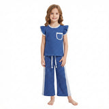GSPO2372 Blue Color Dots Cute Girls Set