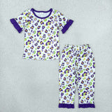 Each Style Mardi Gras Leopard Purple Kids Matching Clothes