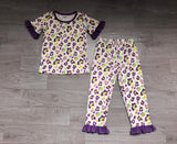 NO MOQ Preorder Samples Each Style Mardi Gras Leopard Purple Kids Matching Clothes