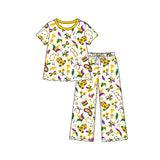 Preorder MOQ 5 pcs Each Style Mardi Gras Mask Scallop Edge Kids Matching Clothes