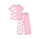 Preorder MOQ 5 pcs Each Style Leopard & Bow & Plaid Sweet Kids Matching Clothes