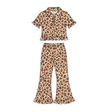 Preorder MOQ 5 pcs Each Style Bows Leopard Saint Patrick Leaves Kids Matching Clothes