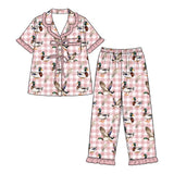 Preorder MOQ 5 pcs Each Style Mallard Ducks Plaid Ruffle Pink Kids Matching Clothes