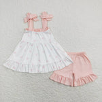 GSSO0447 Love Pink Cute Girl Shorts Set