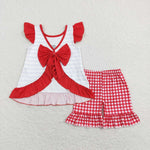 GSSO0455 Embroidery Crawfish Girls Shorts Set