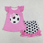 GSSO0496 Sports Soccer Girls Shorts Set