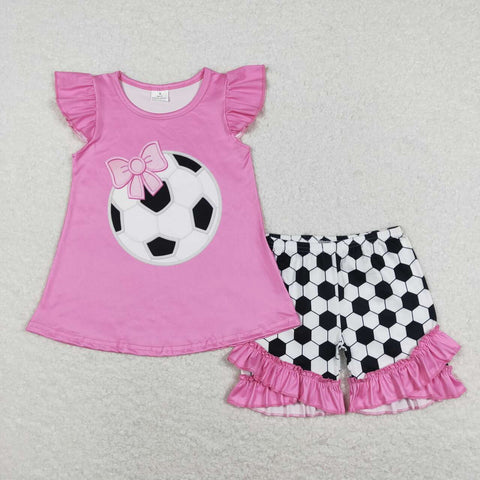 GSSO0496 Sports Soccer Girls Shorts Set