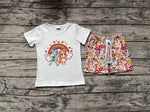 GSSO0512 Cartoon Sun Flower Kids Shorts Set