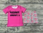 GSSO0546 Daddy's little girl Pink Girls Shorts Set