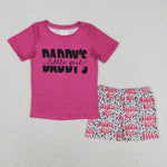 GSSO0546 Daddy's little girl Pink Girls Shorts Set