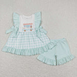 GSSO0554 Ice Gream Car Blue Girls Shorts Set