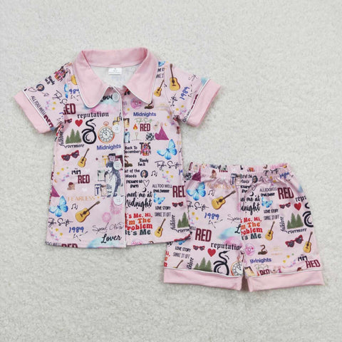 GSSO0578 Summer Love Singer Star 1989 Girls Shorts Set Pajamas