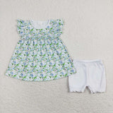 GSSO0601 Flower Floral Girls Shorts Set