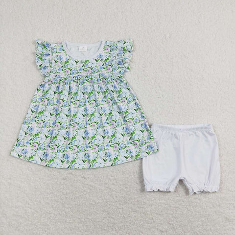 GSSO0601 Flower Floral Girls Shorts Set