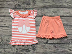 GSSO0633 Baseball Stripe Cute Girls Shorts Set