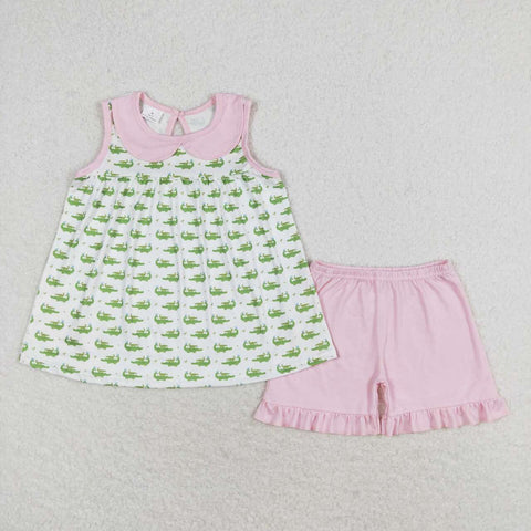 GSSO0654 Crocodile Pink Girls 2 pcs Set