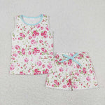GSSO0674 Pink Flower Girls Shorts Set