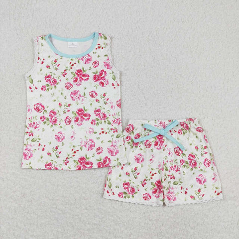 GSSO0674 Pink Flower Girls Shorts Set