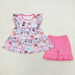 GSSO0676 1989 Singing Club Pink Girls Shorts Set