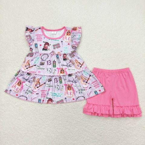 GSSO0676 1989 Singing Club Pink Girls Shorts Set