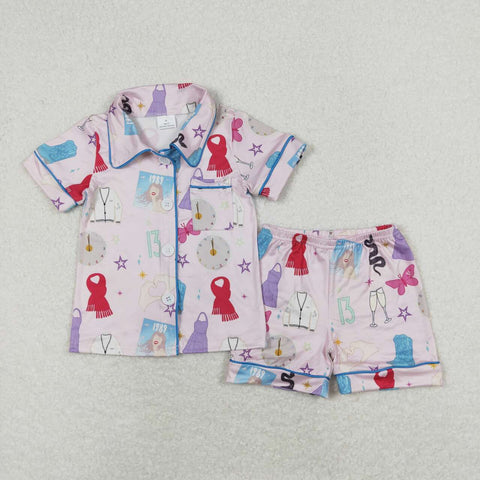 GSSO0678 1989 Singing Club Pink Girls Shorts Set Pajamas