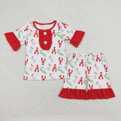 GSSO0689 Crawfish Alligators Shorts Set