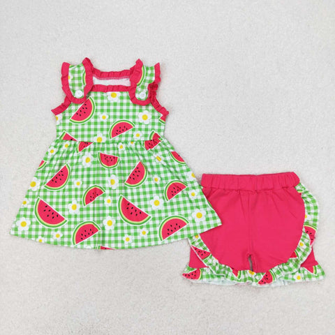 GSSO0701 Watermelon Pink Shorts Girl Set