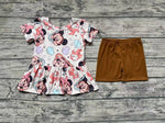 GSSO0703 Fish Brown Shorts Girl Set